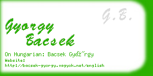 gyorgy bacsek business card